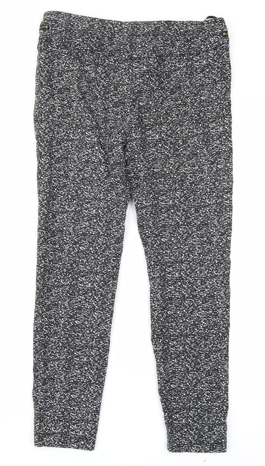 George Womens Black Animal Print Trousers Size 12 L25 in