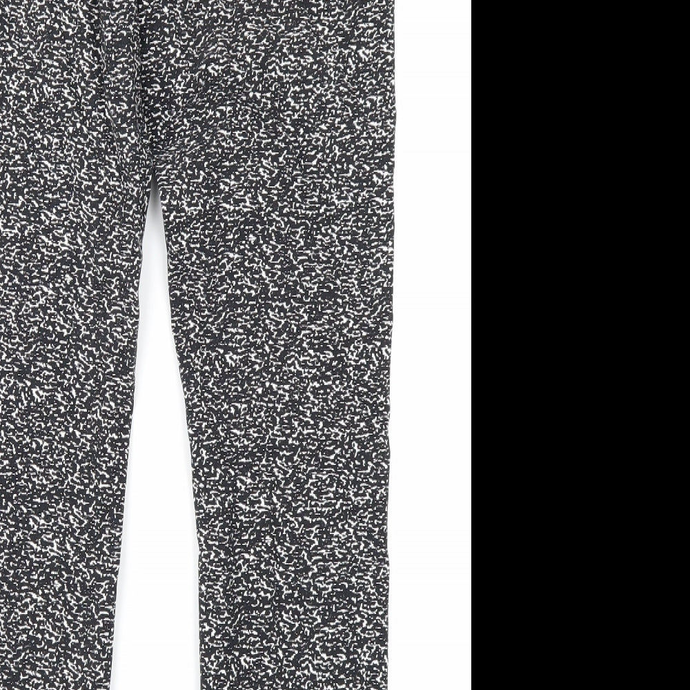 George Womens Black Animal Print Trousers Size 12 L25 in
