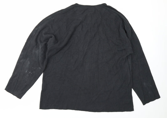 Mens UK Size XL Petroleum Black Pullover Sweatshirt