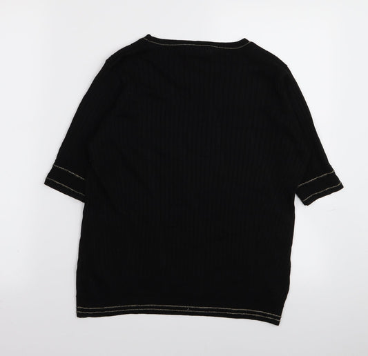 Per Una Womens Black Basic T-Shirt Size 14