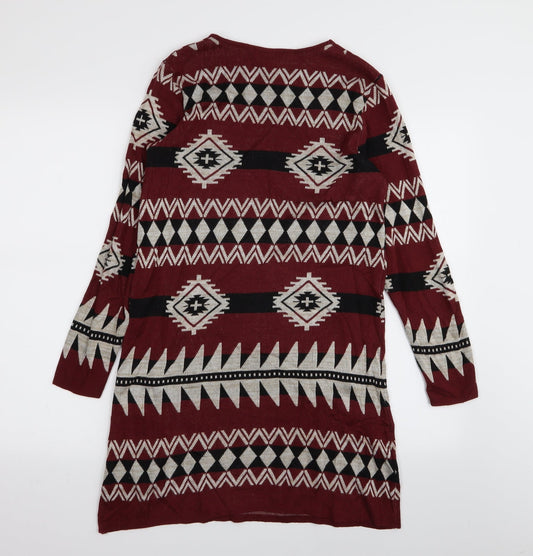 Primark Womens Red Geometric Fit & Flare Size M