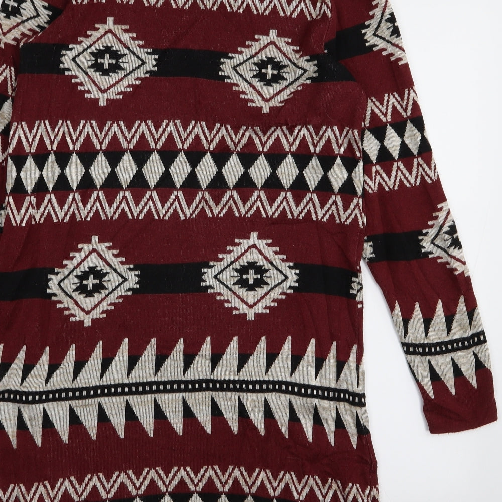 Primark Womens Red Geometric Fit & Flare Size M