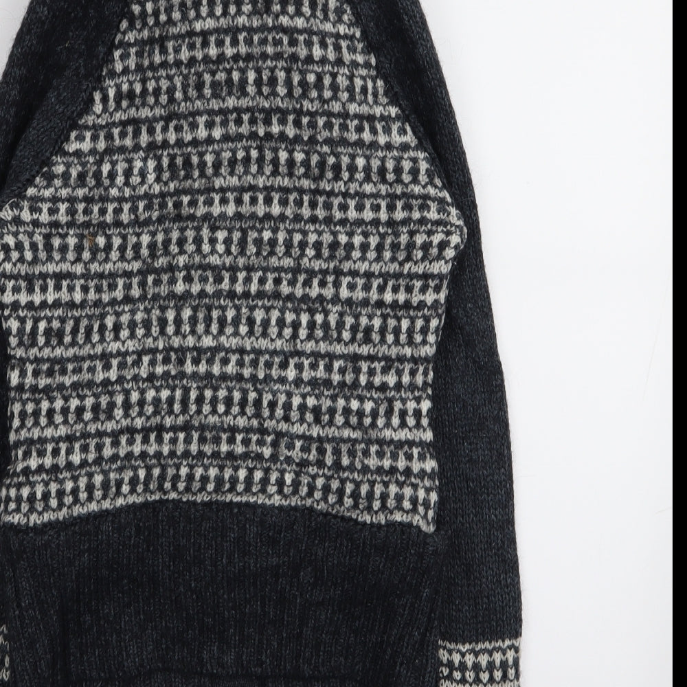 Climb high Womens Grey Houndstooth Cardigan Jumper Size 12