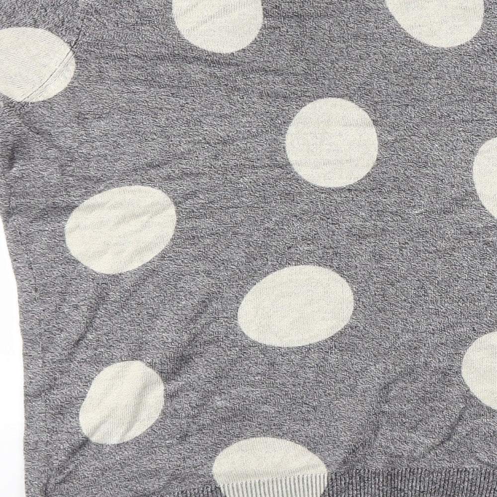 M&S Womens Grey Polka Dot Basic T-Shirt Size 10