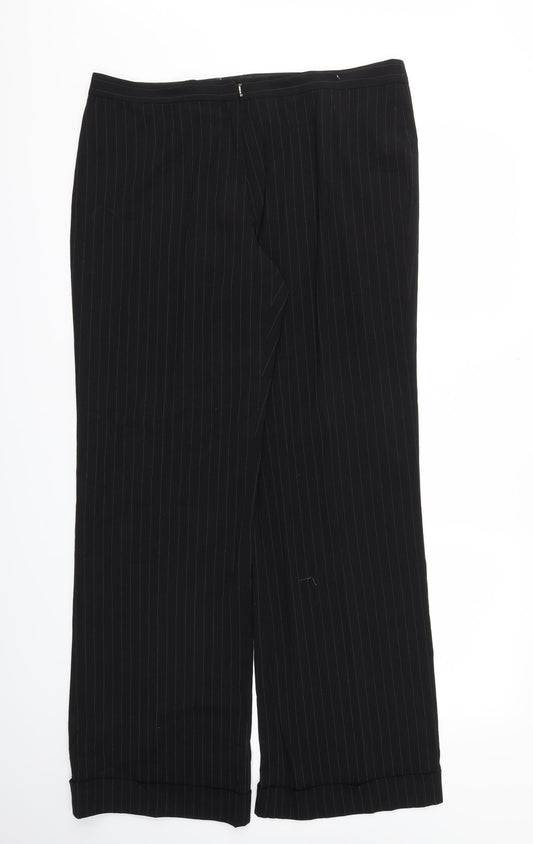 Womens UK Size One Size Oasis Regular Fit Black Trousers