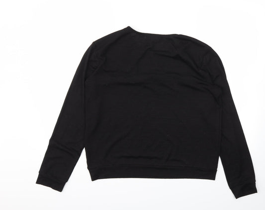 Womens UK Size 12 STUDIO Black Basic T-Shirt