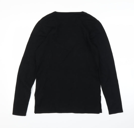 Jumper Womens Black Floral Pullover Jumper Size M
