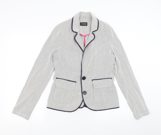 George Womens Grey Striped Jacket Size 10