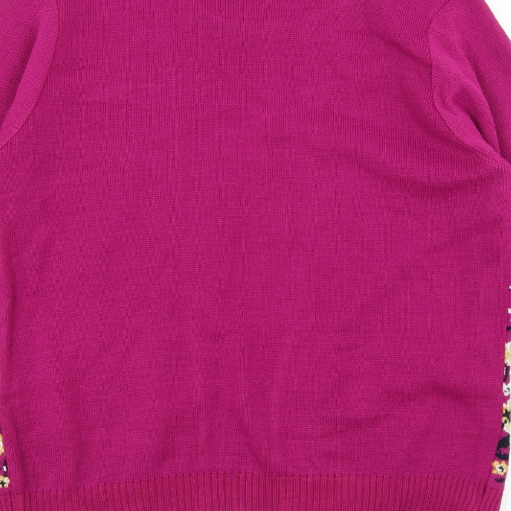 Brand and care label for ARISTA women’s pink floral jumper, size UK 10