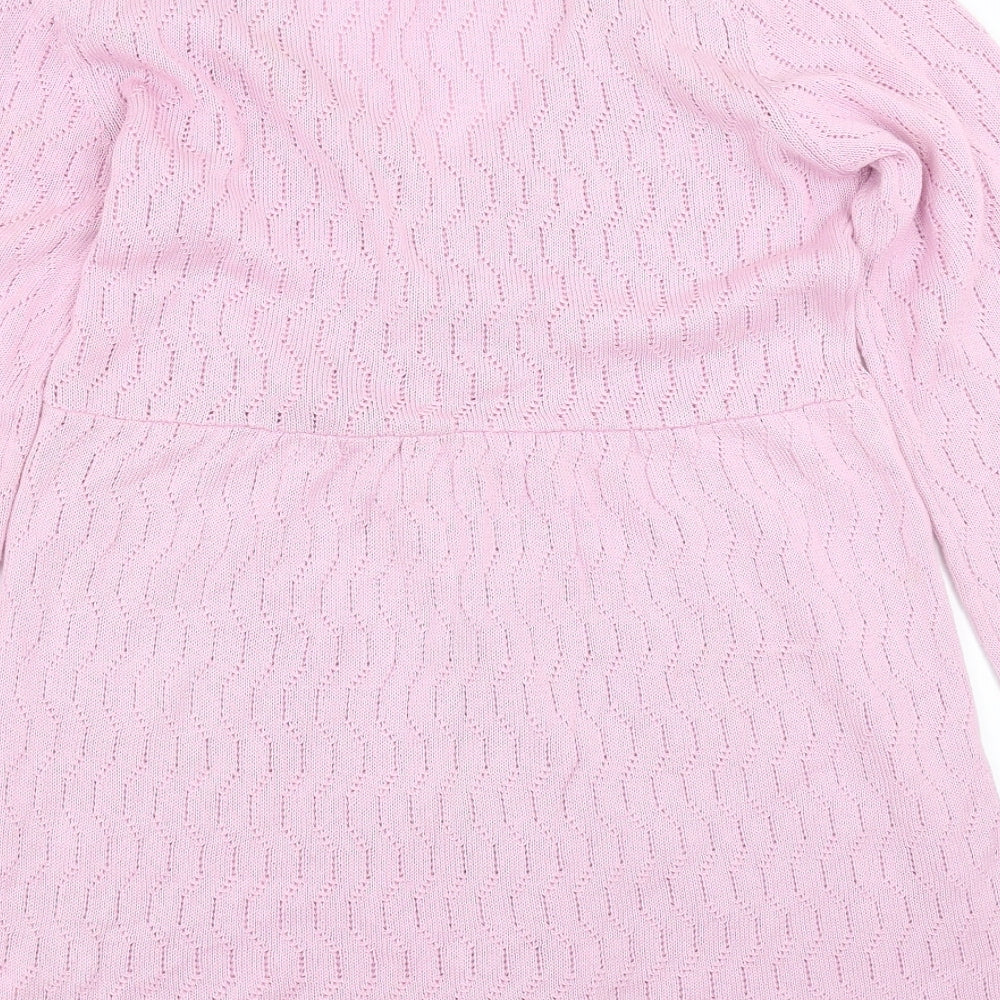 Marc Lauge Womens Purple Geometric Cardigan Jumper Size M