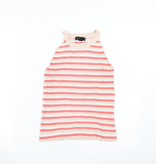 Primark Womens Pink Striped Pullover Jumper Size 12