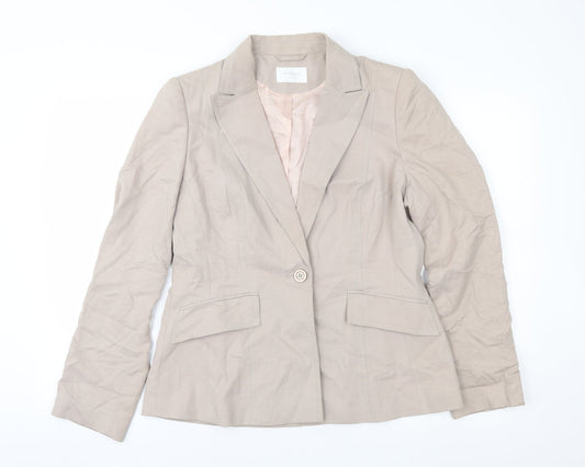 Additional front view of Principles women’s brown jacket suit jacket, size UK 14