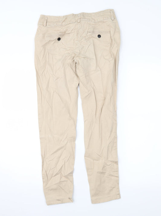 Womens UK Size 8 Zara Regular Fit Chino Brown Trousers