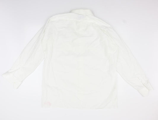 royal gold Mens Silver Button-Up Size 16.5