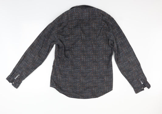 Autograph Womens Grey Check Basic Button-Up Size L