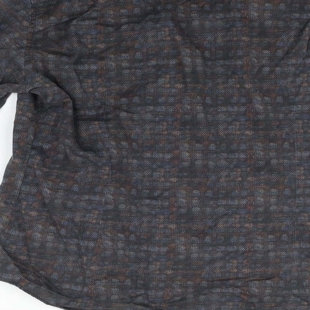 Autograph Womens Grey Check Basic Button-Up Size L