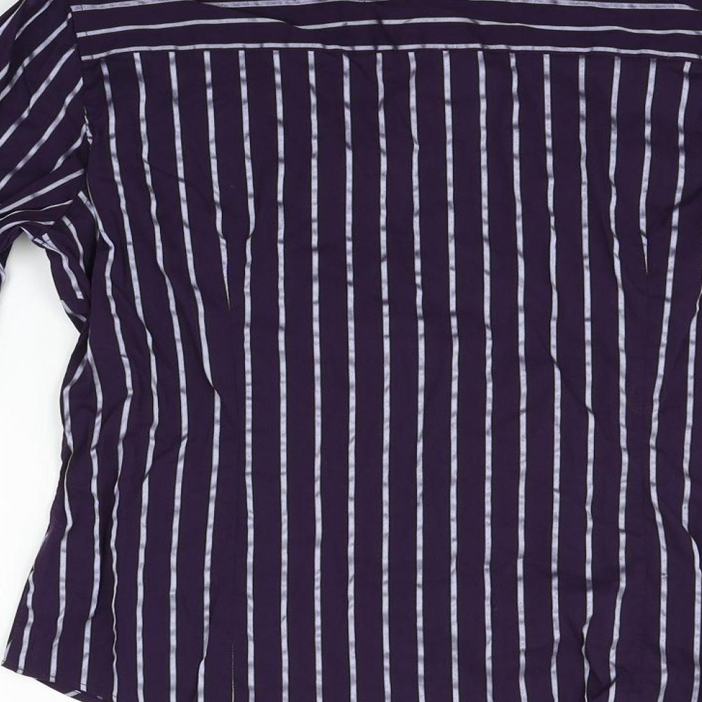 Tabi Mens Purple Striped Button-Up Size M