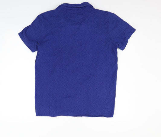 ACW85 Mens Blue Button-Up Size L