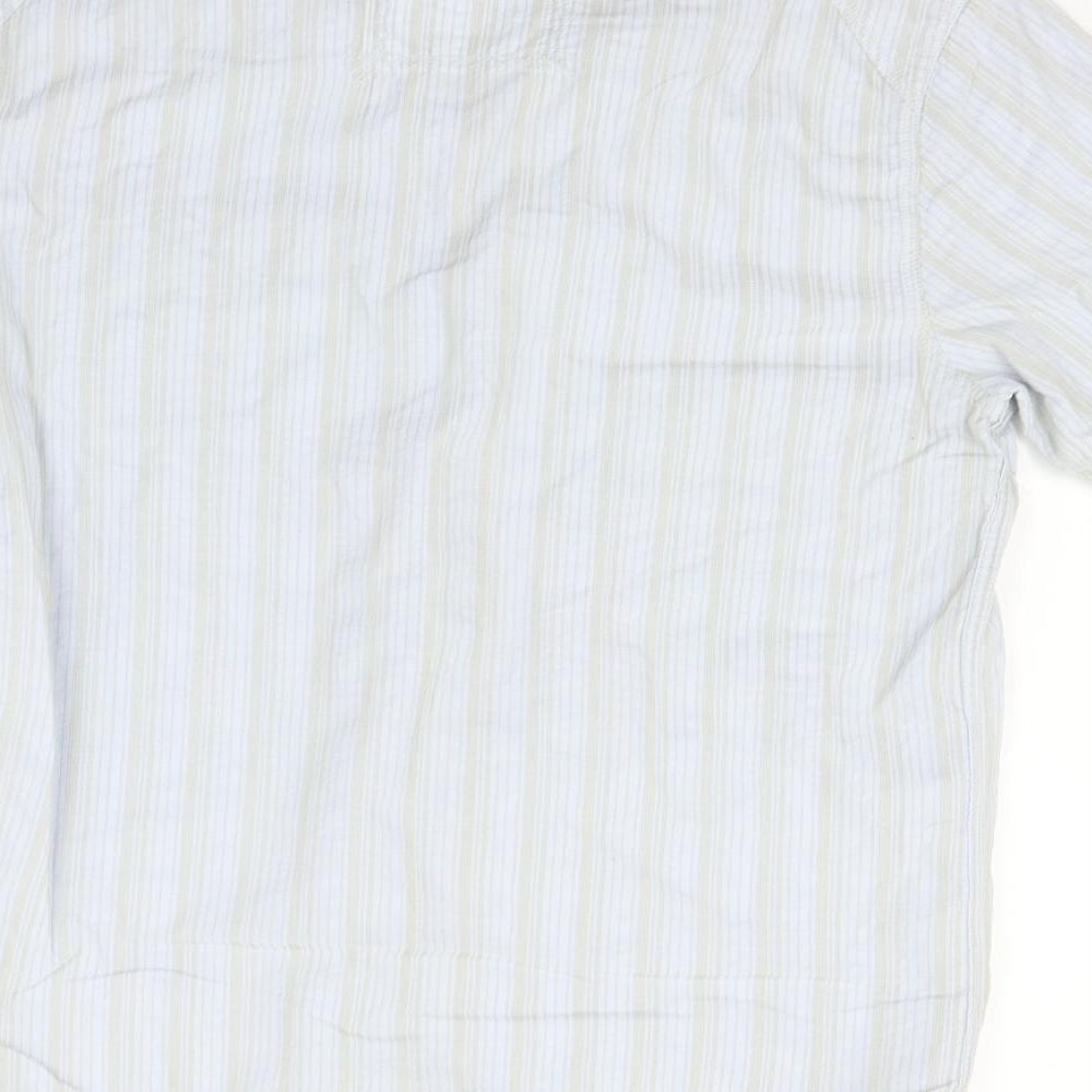 Mens UK Size M NEXT Blue Button-Up Short Sleeve Casual Shirt