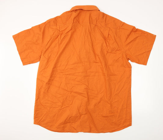 Walbusch Mens Orange Button-Up