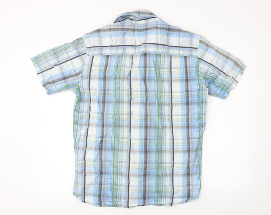 RE Work Mens Blue Check Button-Up Size XL