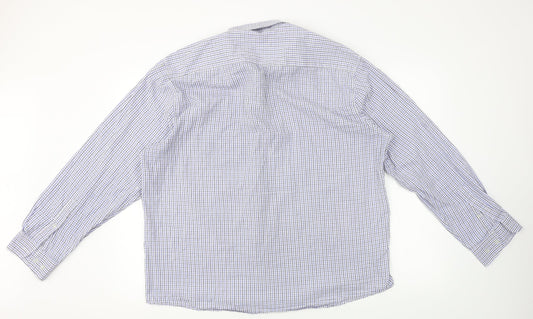 Mens UK Size XL MALDINI Blue Button-Up Long Sleeve Casual Shirt