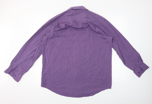 F&F Mens Purple Button-Up Size 16