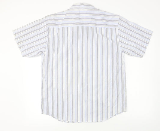 Mens UK Size S UrbanSpirit White Button-Up Short Sleeve Casual Shirt