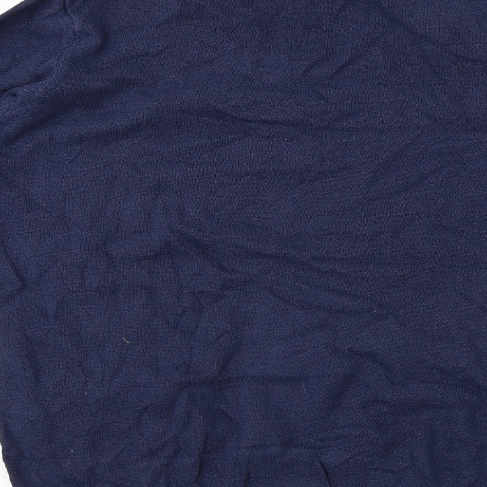 Brand and care label for Soon women’s blue jumper, size UK 12