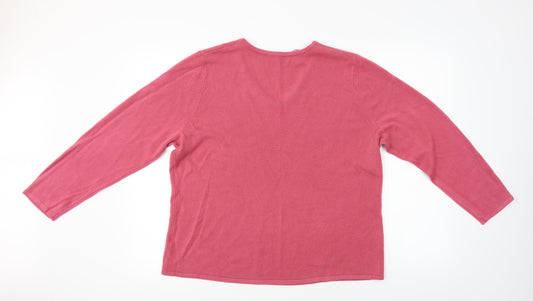 BM Womens Pink Pullover Jumper Size L