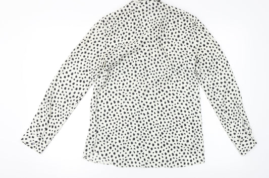 Womens UK Size 2 H&M White Basic Button-Up
