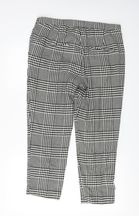 H&M Womens Grey Check Trousers Size 10 L24 in