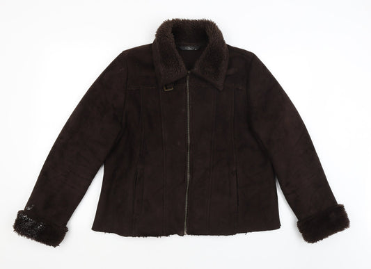 Womens UK Size 16 BM Brown Overcoat