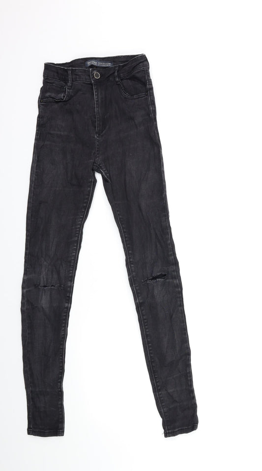 Womens UK Size 6 Bershka Regular Fit Skinny Grey Jeans