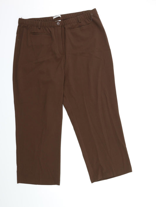 Womens UK Size 20 Damart Regular Fit Brown Trousers