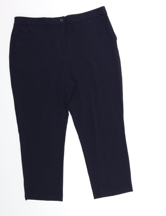 Womens UK Size 18 ISLE Regular Fit Blue Trousers
