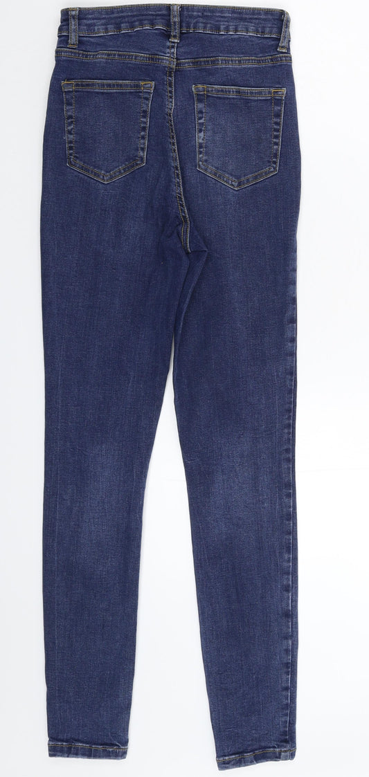 Denim & Co. Womens Blue Denim Skinny Jeans Size 8 L28 in