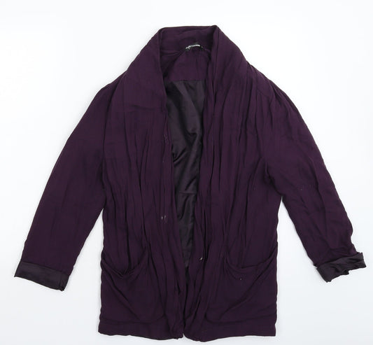 Internacionale Womens Purple Jacket Blazer Size 12