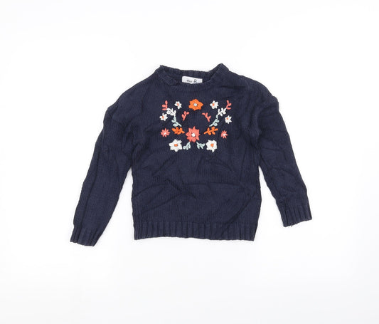 Abcd R Girls Blue Pullover Jumper Size 5 Years