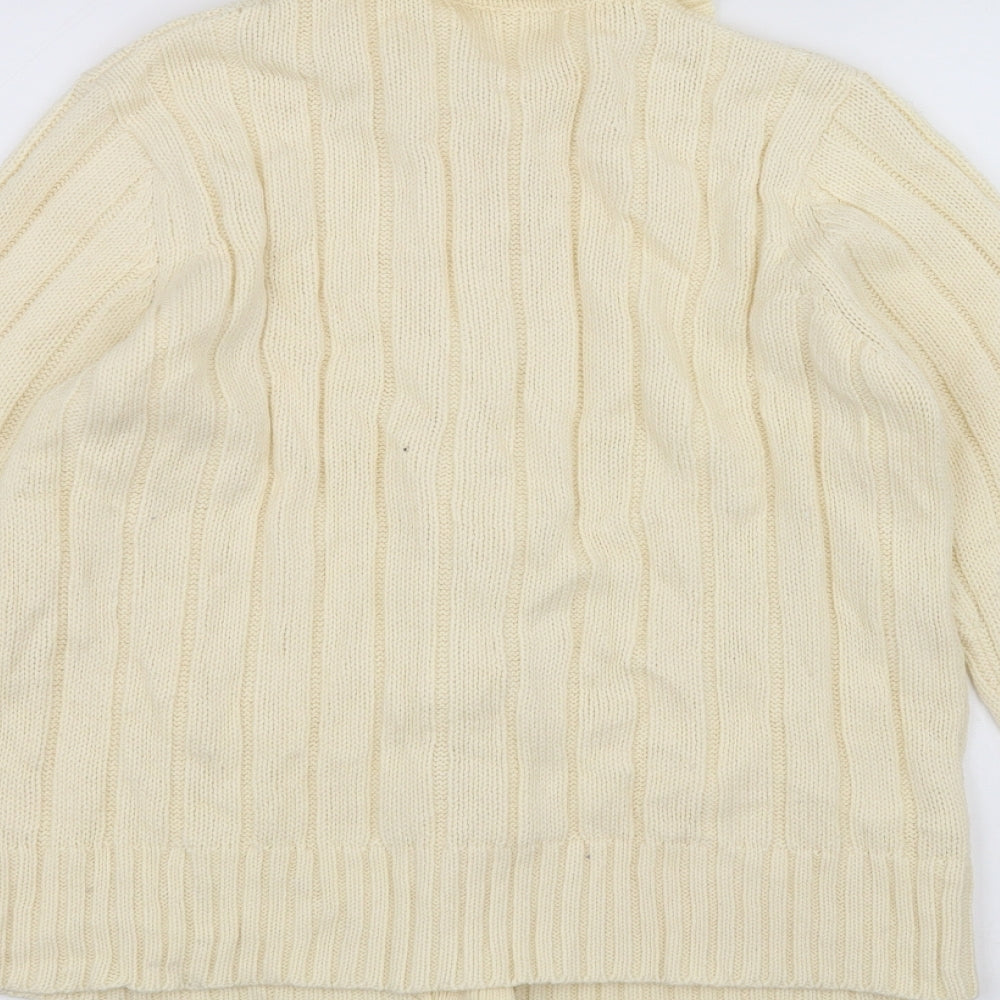 Preworn Womens White Knit Jacket Coatigan Size 10