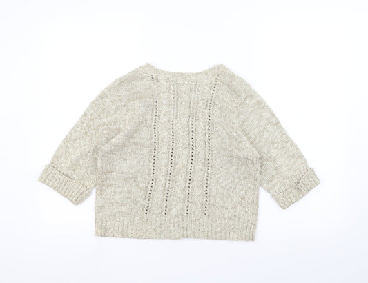 M&Co Womens White Jacket Coatigan Size M