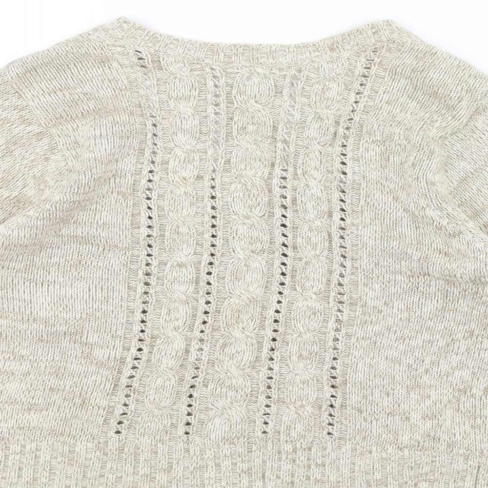 M&Co Womens White Jacket Coatigan Size M