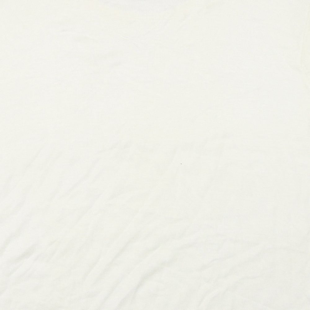 Bonmarché Womens White Floral Basic T-Shirt Size L