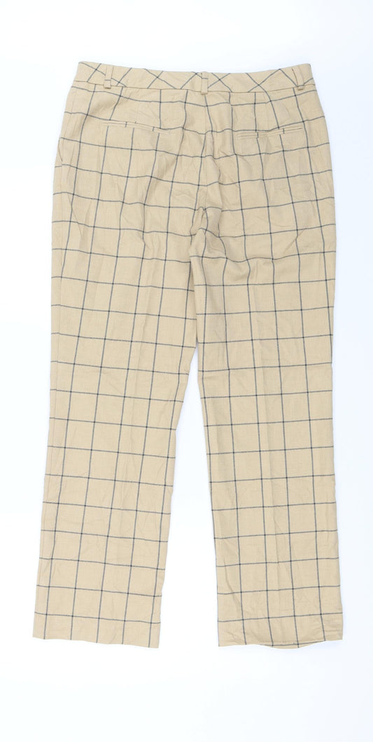 M&S Womens Beige Dress Pants Trousers Size 12 L26 in