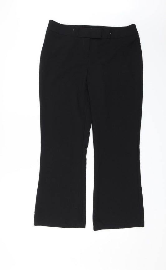Womens UK Size 14 George Regular Fit Dress Pants Black Trousers