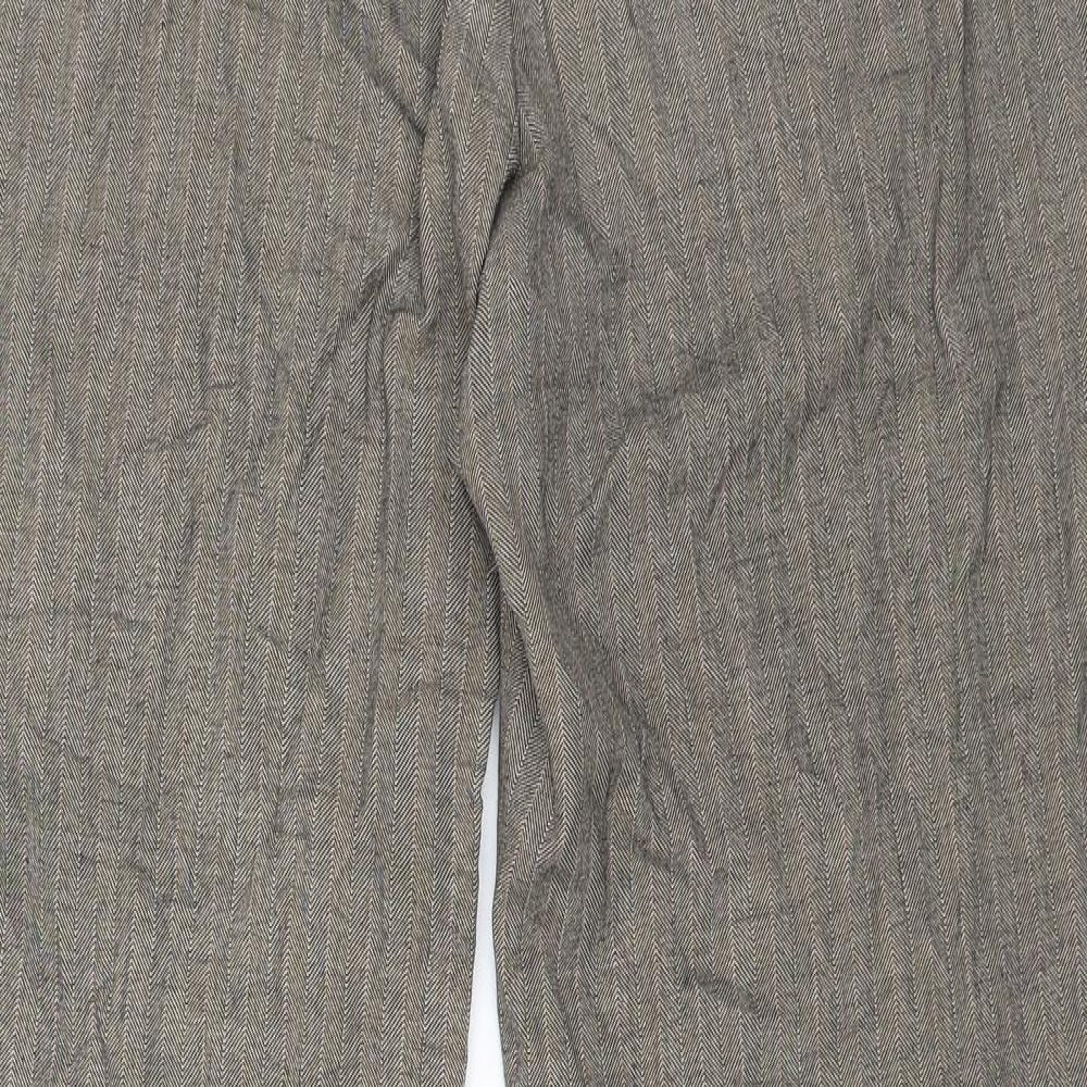 Autonomy Womens Brown Striped Dress Pants Trousers Size 14 L28 in