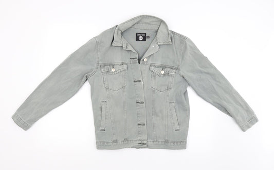 Womens UK Size 8 Boohoo Grey Biker Coat