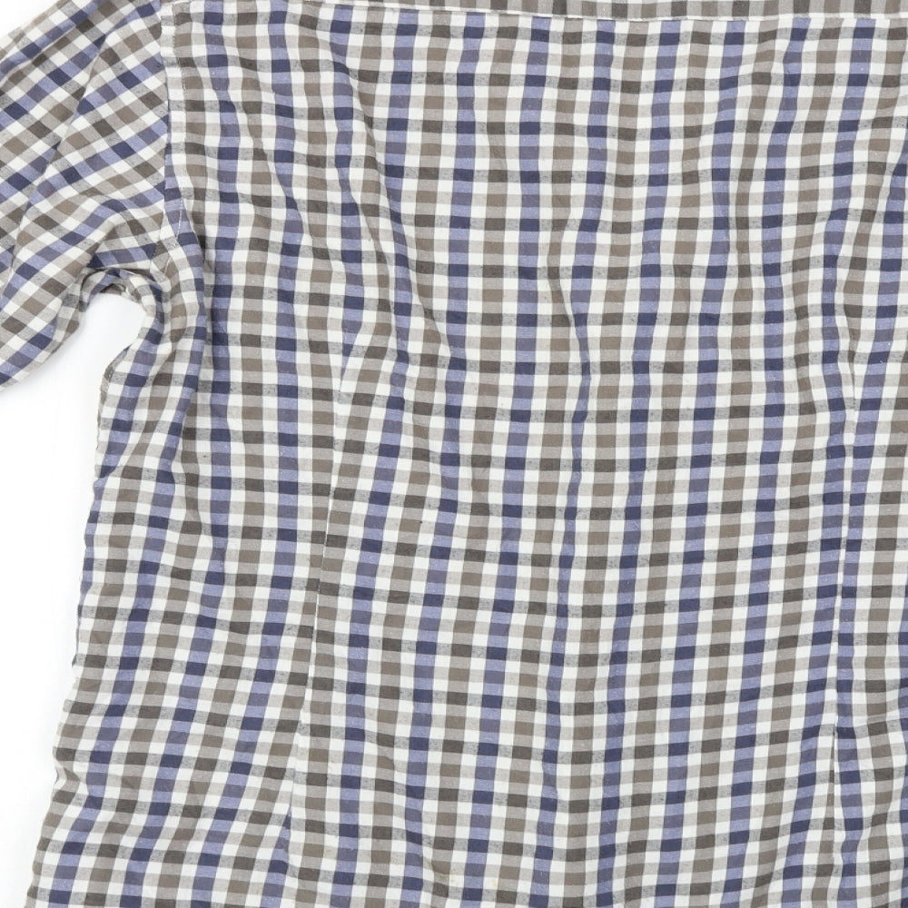 B&W Mens Multicoloured Check Flannel Button-Up Size 15.5