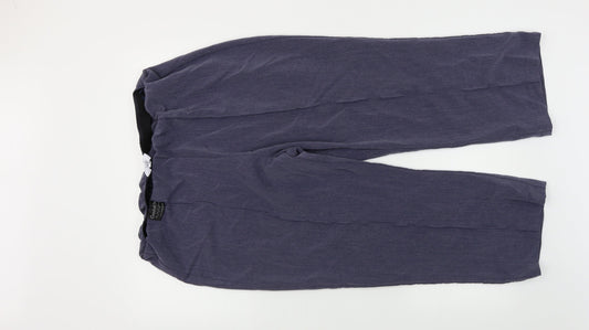 Womens UK Size 18 Classic Regular Fit Capri Blue Trousers