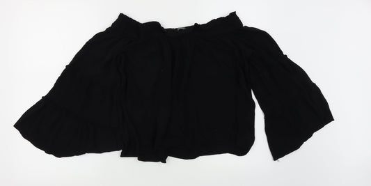Primark Womens Black Cropped Blouse Size 16